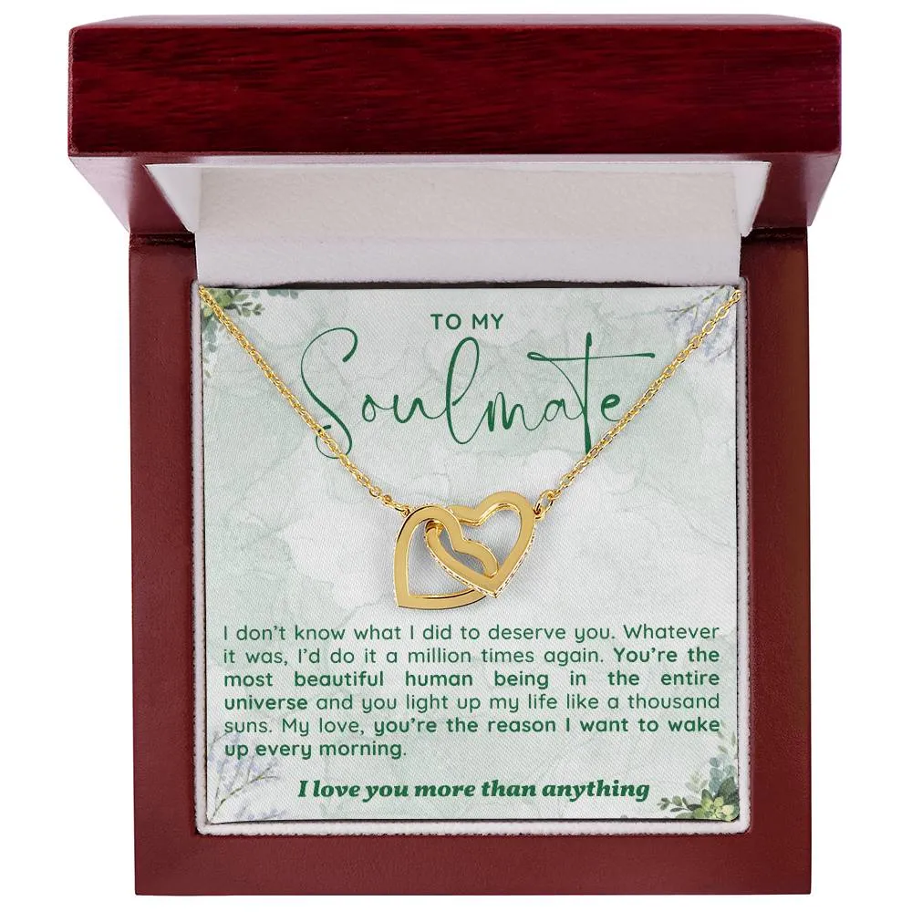 To My Soulmate l Interlocking Heart Necklace4 MC Interlocking Hearts Necklace