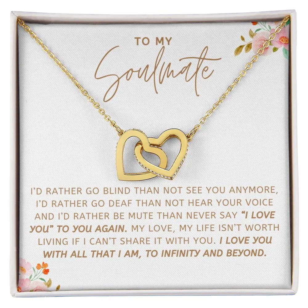 To My Soulmate l Interlocking Heart Necklace5 MC Interlocking Hearts Necklace