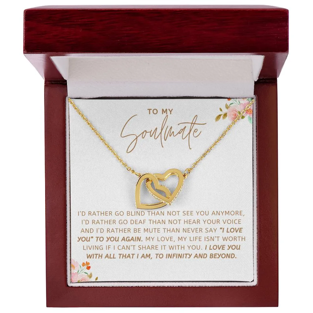 To My Soulmate l Interlocking Heart Necklace5 MC Interlocking Hearts Necklace