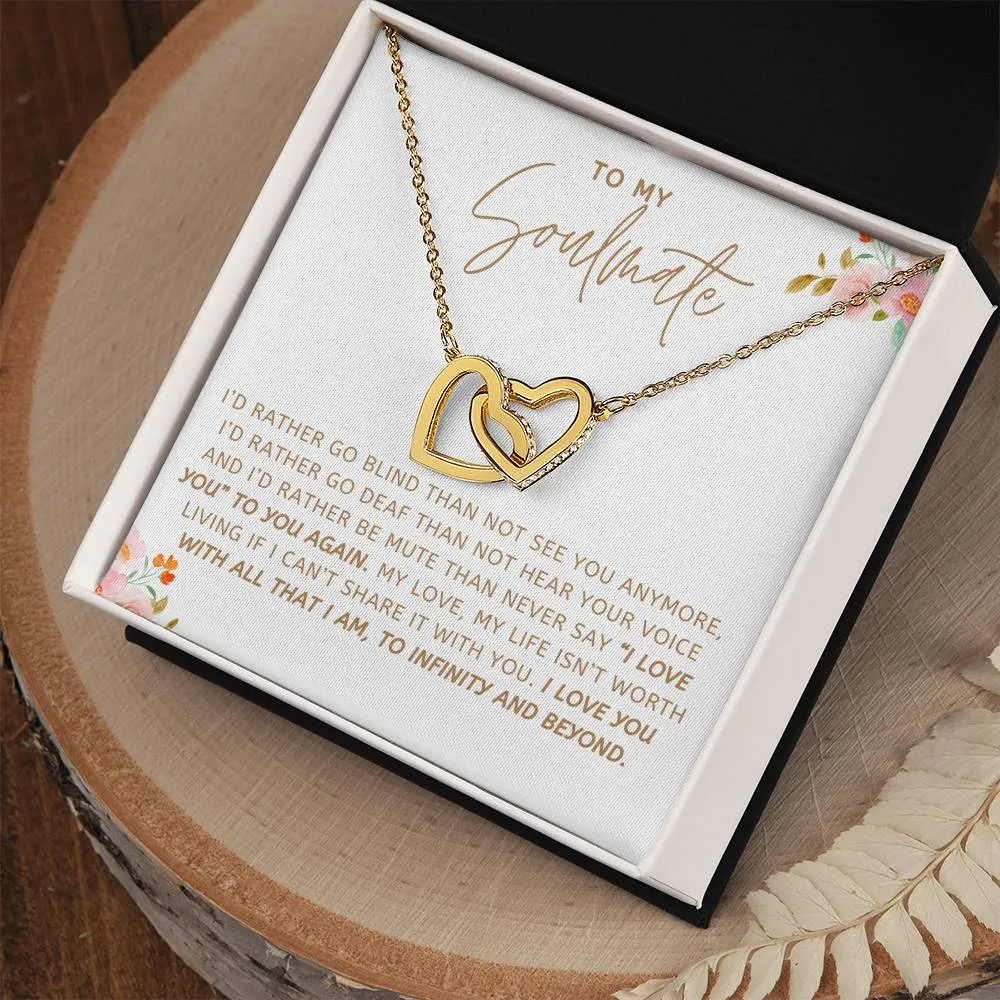 To My Soulmate l Interlocking Heart Necklace5 MC Interlocking Hearts Necklace