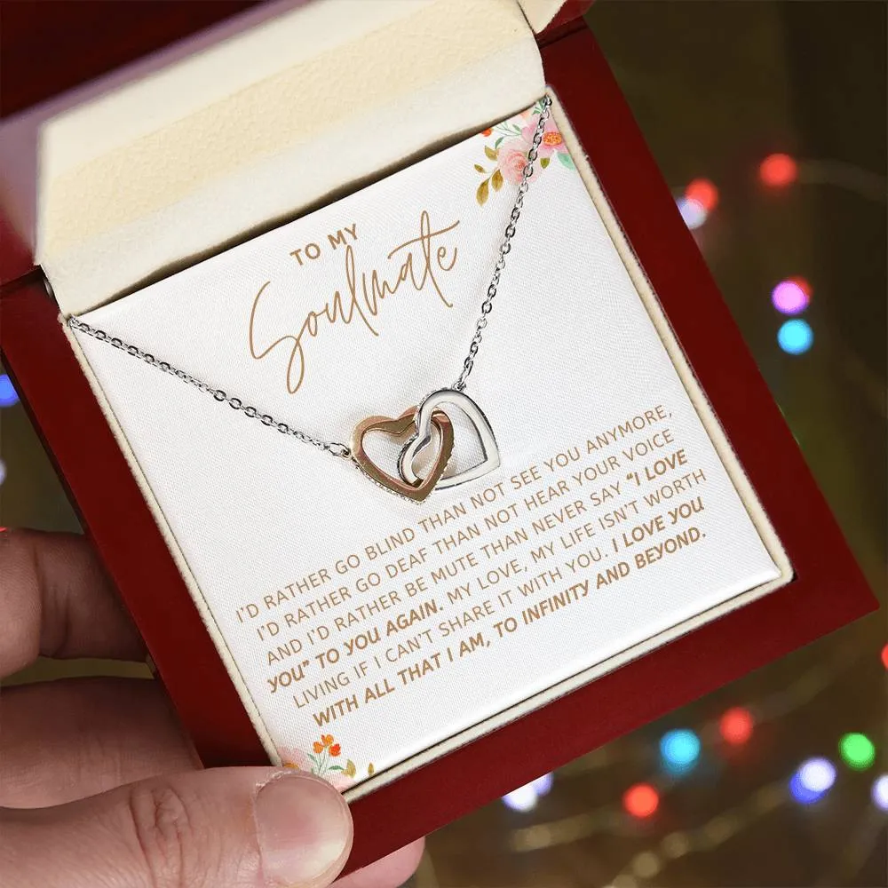 To My Soulmate l Interlocking Heart Necklace5 MC Interlocking Hearts Necklace