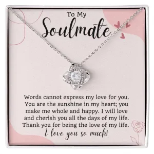 To My Soulmate Love Knot Necklace