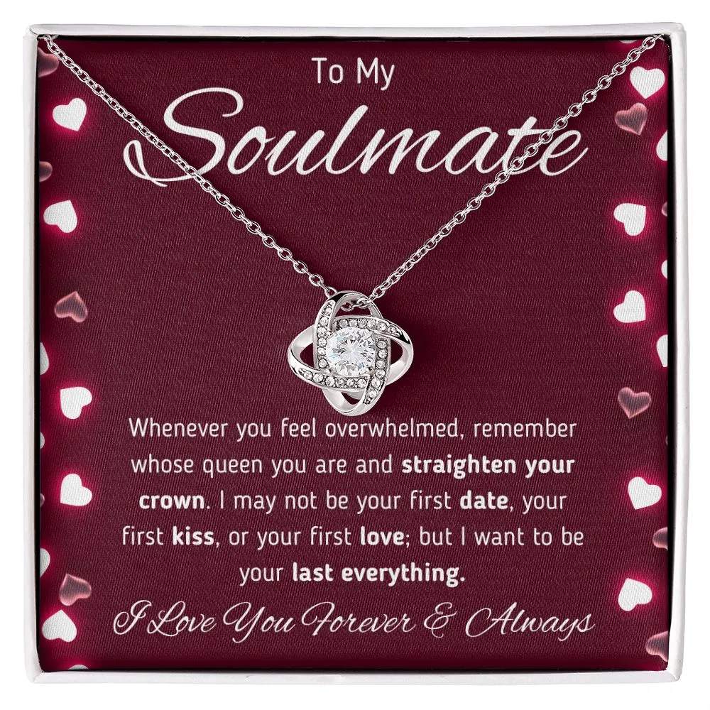 To My Soulmate Love Knot Necklace