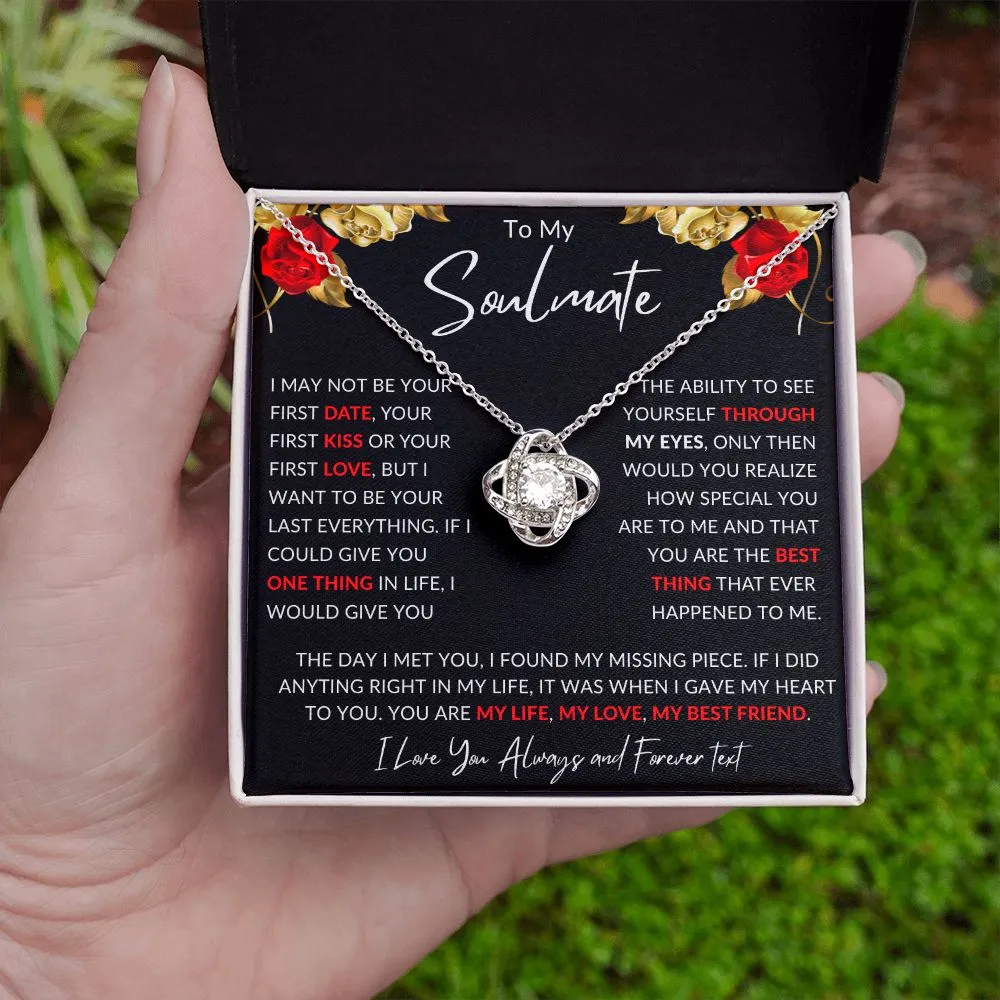 To My Soulmate Love Knot Valentines Birthday Christmas Anniversary Gift