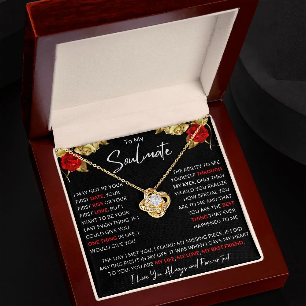 To My Soulmate Love Knot Valentines Birthday Christmas Anniversary Gift