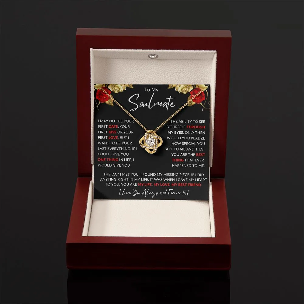 To My Soulmate Love Knot Valentines Birthday Christmas Anniversary Gift