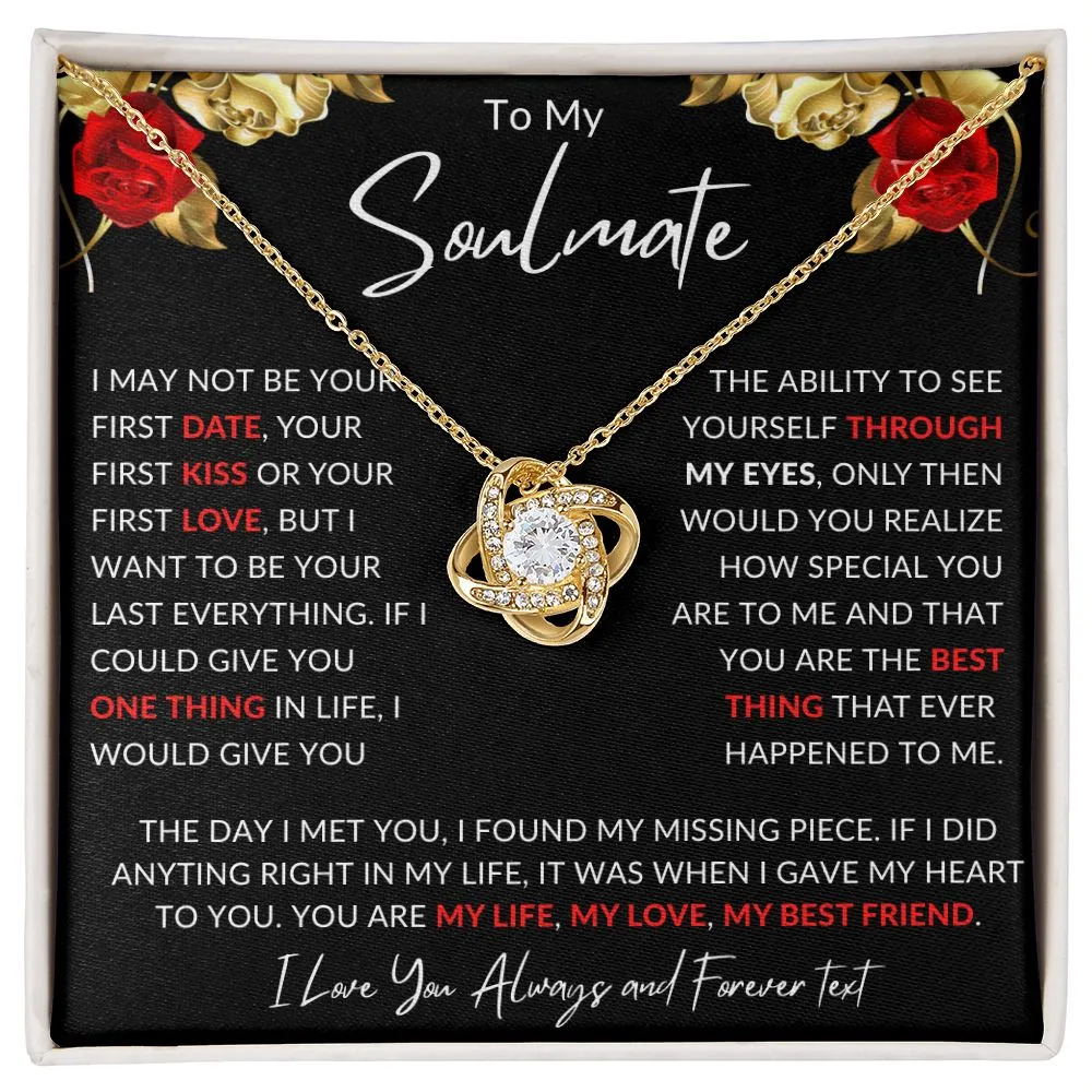 To My Soulmate Love Knot Valentines Birthday Christmas Anniversary Gift