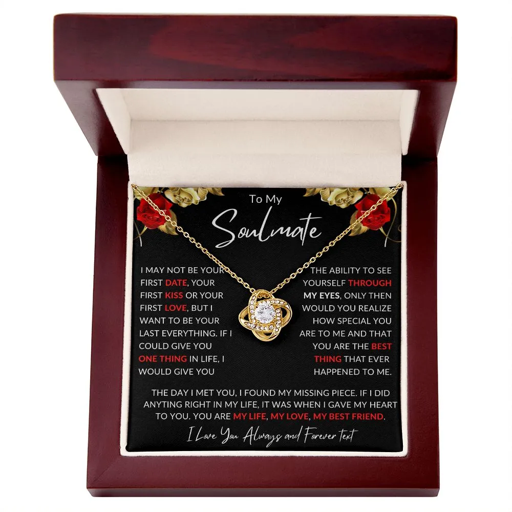 To My Soulmate Love Knot Valentines Birthday Christmas Anniversary Gift