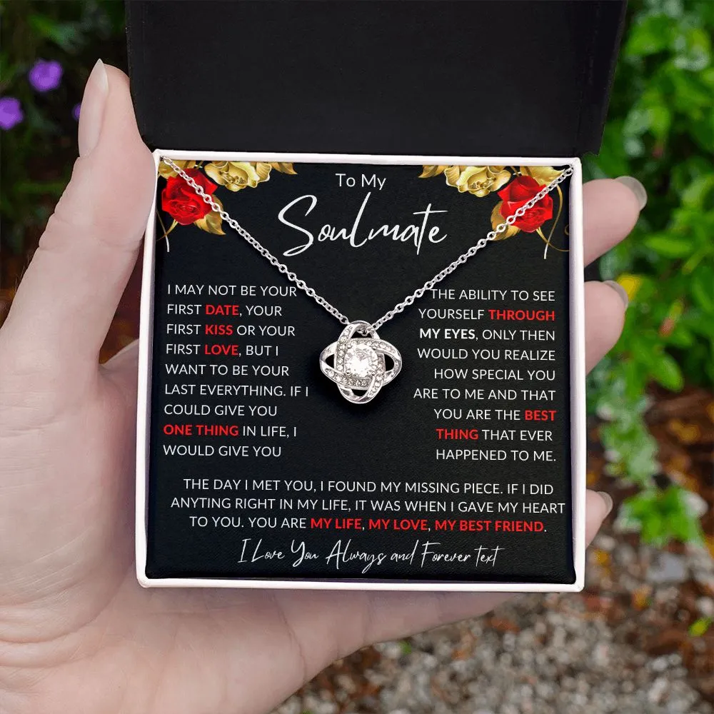 To My Soulmate Love Knot Valentines Birthday Christmas Anniversary Gift