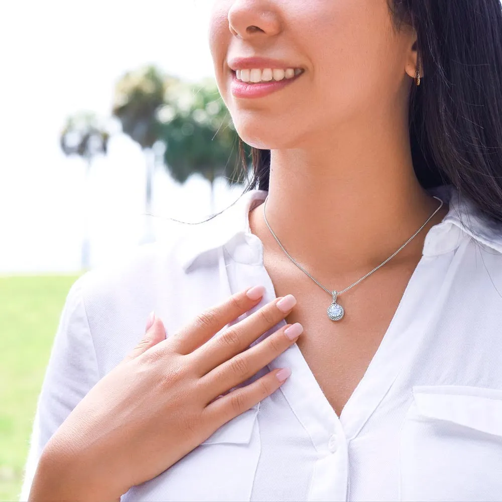 To My Soulmate Necklace - 14k White Gold and Stainless Steel Elegant Pendant Necklace