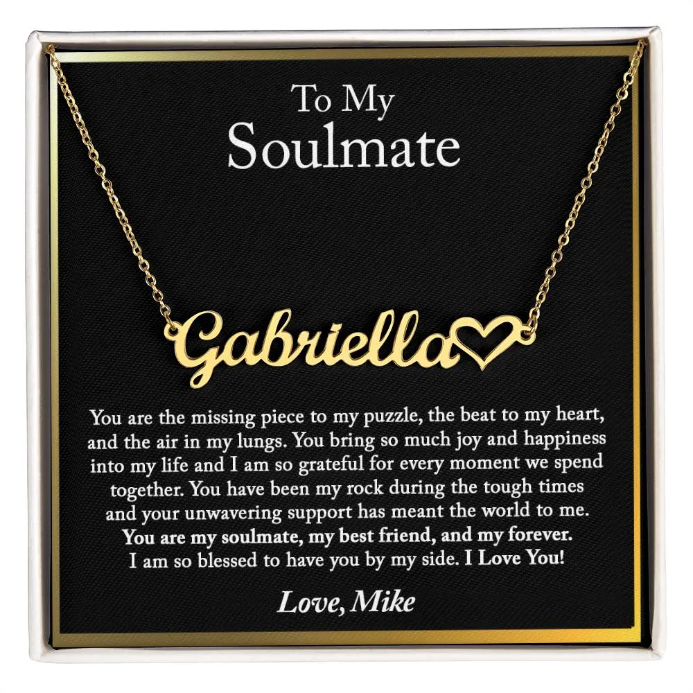 To My Soulmate Necklace, Gift for My Soulmate, Birthday Gift for Her, Wife, Girlfriend, Fiancée, Anniversary Gifts