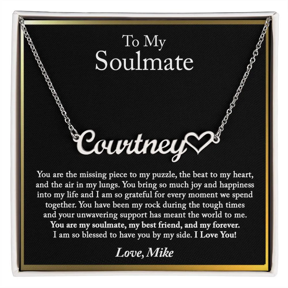 To My Soulmate Necklace, Gift for My Soulmate, Birthday Gift for Her, Wife, Girlfriend, Fiancée, Anniversary Gifts