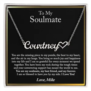 To My Soulmate Necklace, Gift for My Soulmate, Birthday Gift for Her, Wife, Girlfriend, Fiancée, Anniversary Gifts