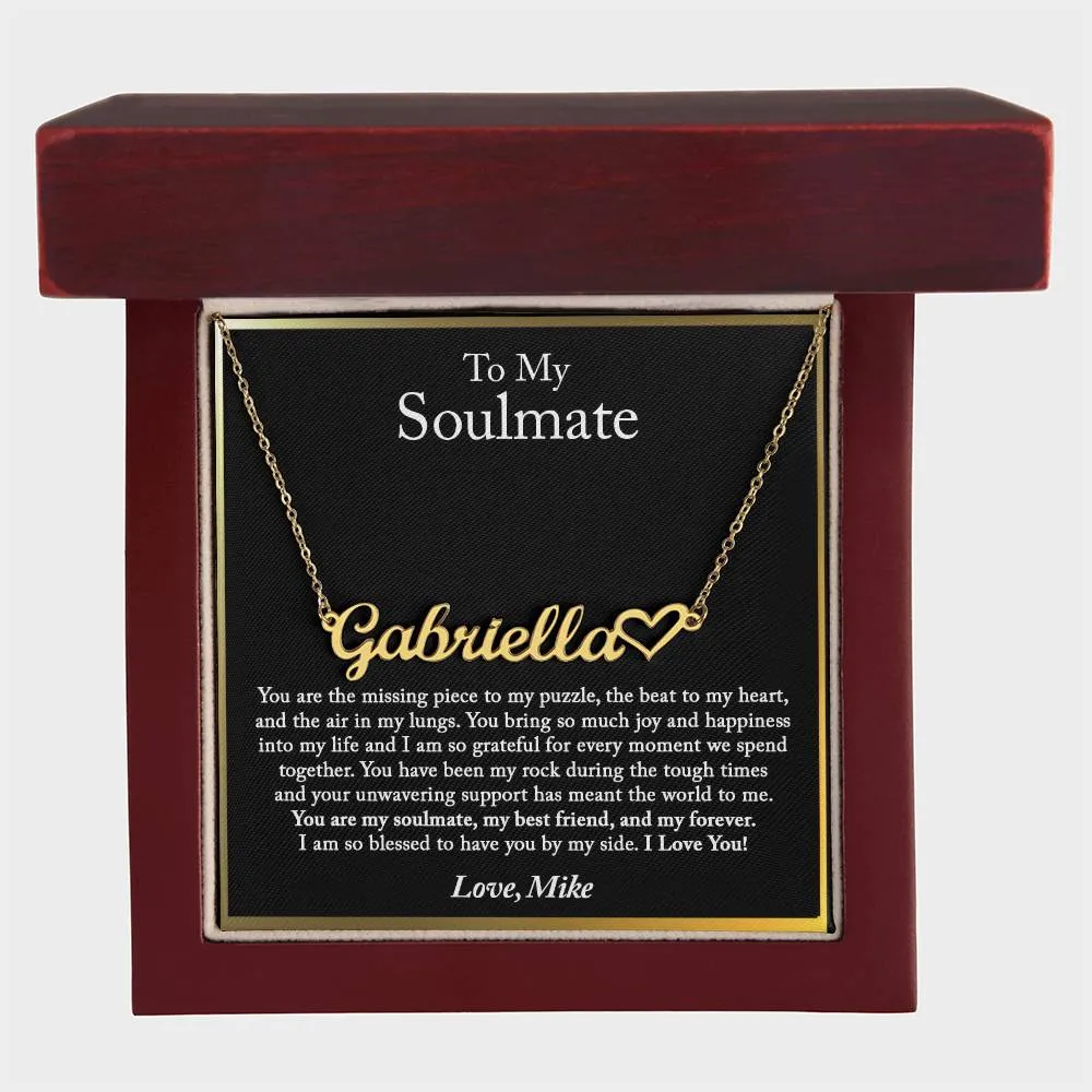 To My Soulmate Necklace, Gift for My Soulmate, Birthday Gift for Her, Wife, Girlfriend, Fiancée, Anniversary Gifts