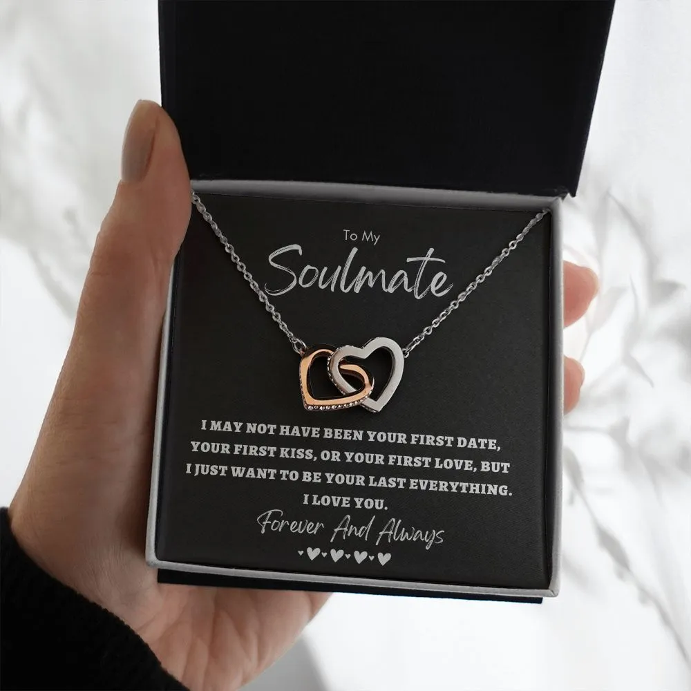 To My Soulmate Necklace Interlocking Hearts Gift for Wife, Fiancé, Future Wife, Girlfriend