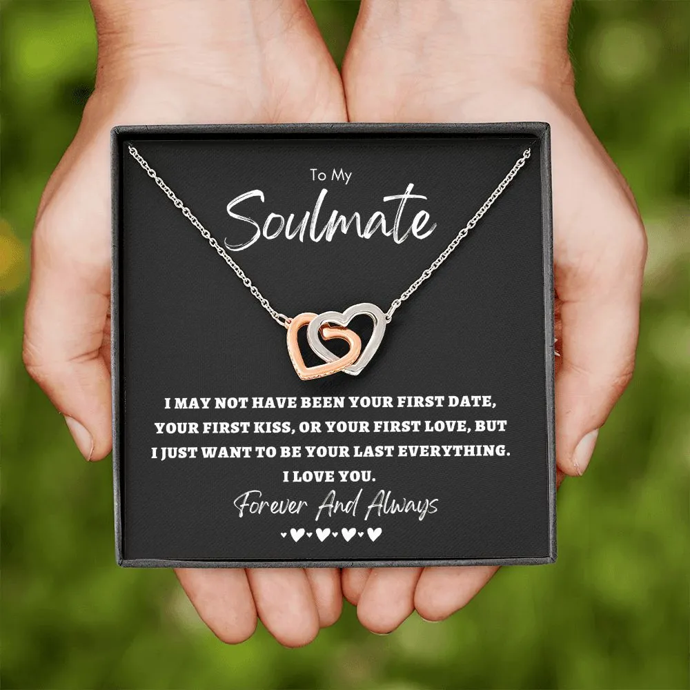 To My Soulmate Necklace Interlocking Hearts Gift for Wife, Fiancé, Future Wife, Girlfriend
