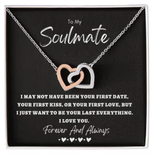 To My Soulmate Necklace Interlocking Hearts Gift for Wife, Fiancé, Future Wife, Girlfriend