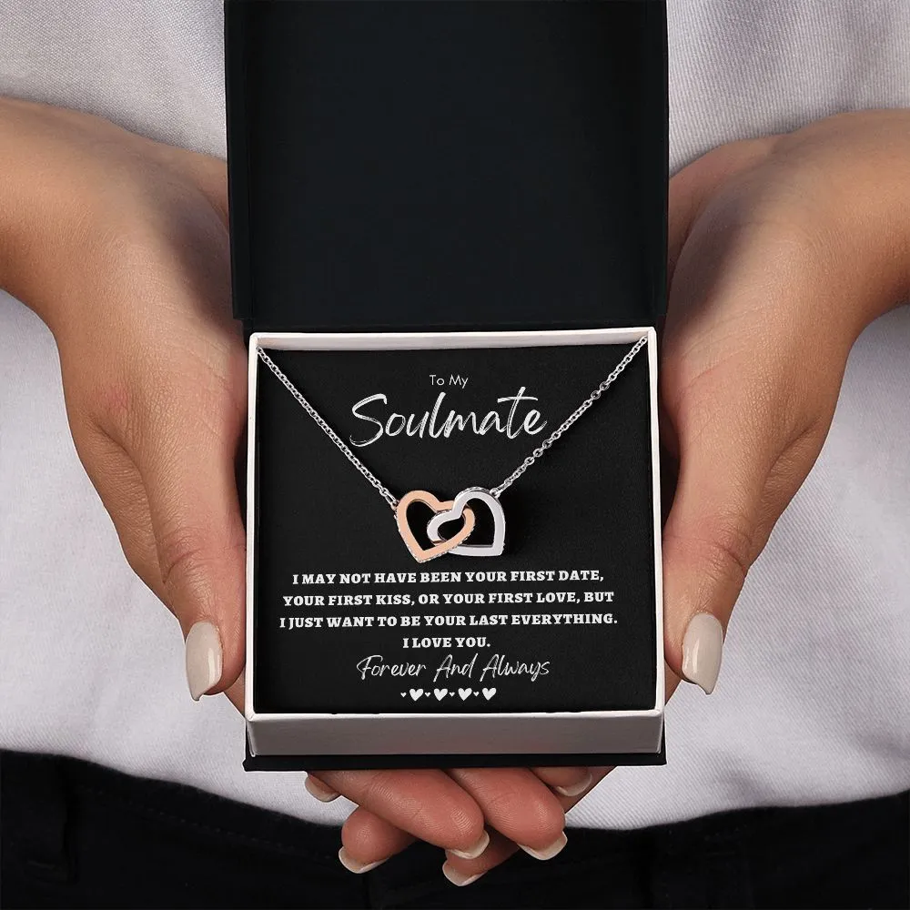 To My Soulmate Necklace Interlocking Hearts Gift for Wife, Fiancé, Future Wife, Girlfriend