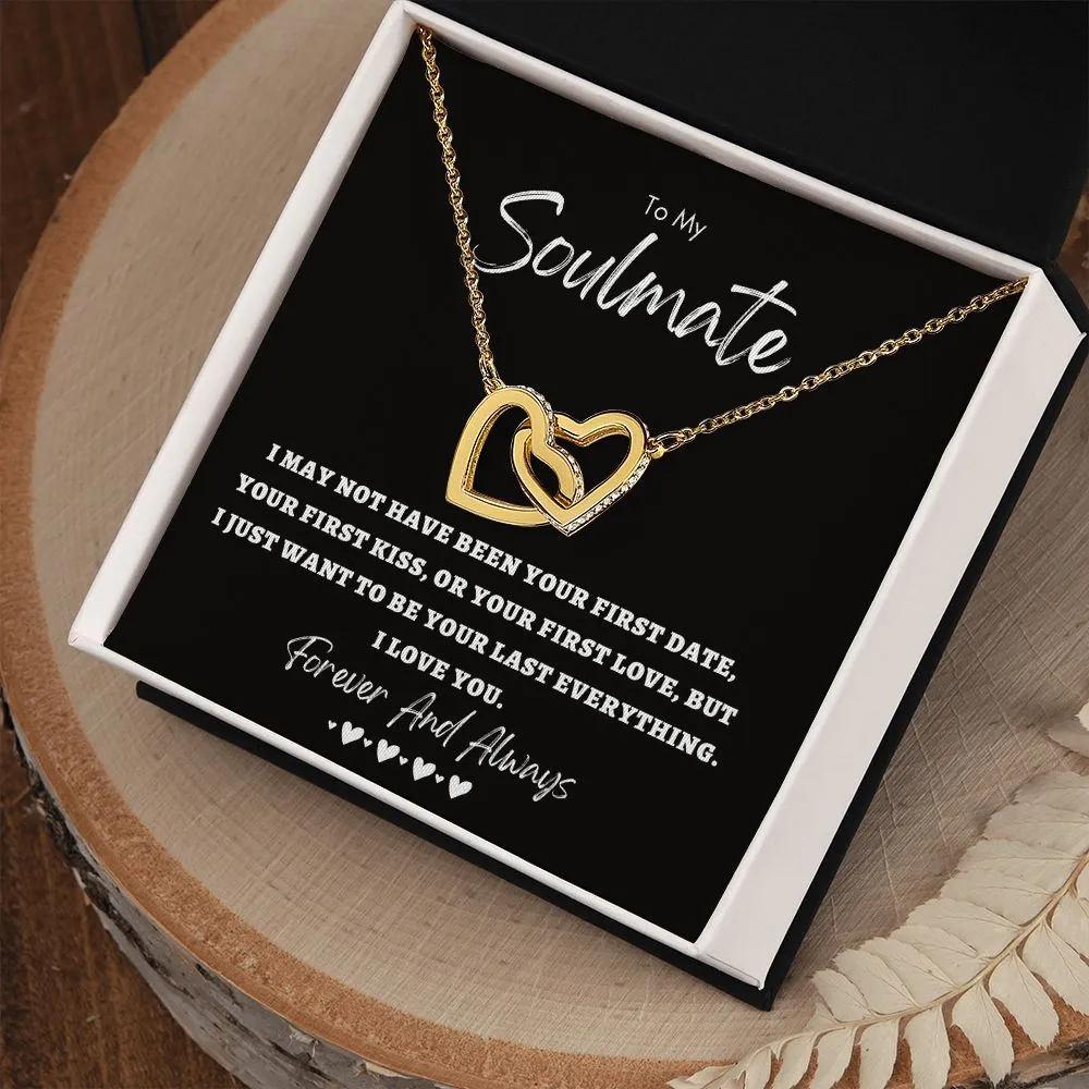 To My Soulmate Necklace Interlocking Hearts Gift for Wife, Fiancé, Future Wife, Girlfriend