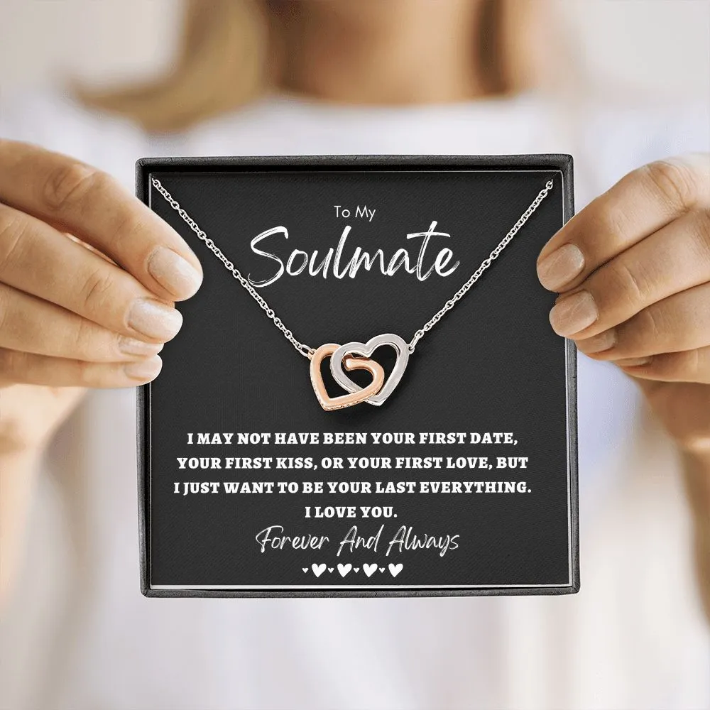 To My Soulmate Necklace Interlocking Hearts Gift for Wife, Fiancé, Future Wife, Girlfriend