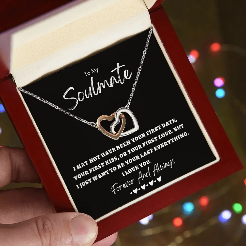 To My Soulmate Necklace Interlocking Hearts Gift for Wife, Fiancé, Future Wife, Girlfriend