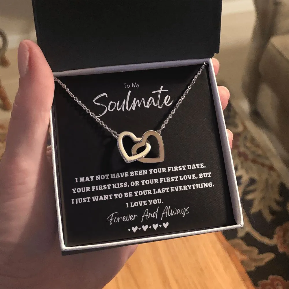 To My Soulmate Necklace Interlocking Hearts Gift for Wife, Fiancé, Future Wife, Girlfriend