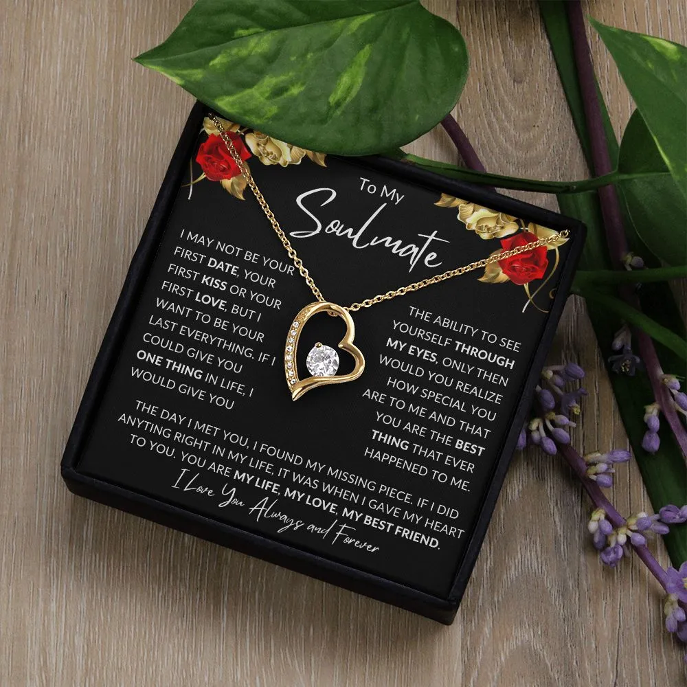 To My Soulmate Necklace Valentines Birthday Anniversary Christmas Gift
