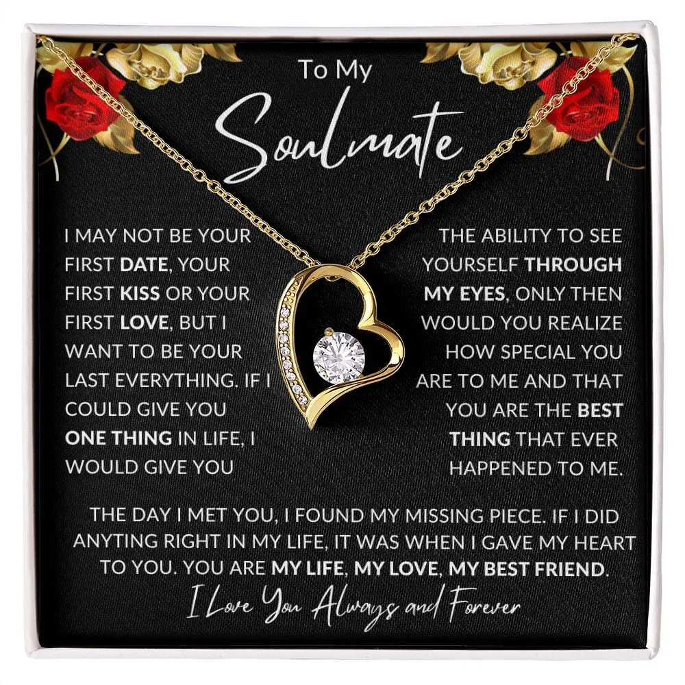 To My Soulmate Necklace Valentines Birthday Anniversary Christmas Gift