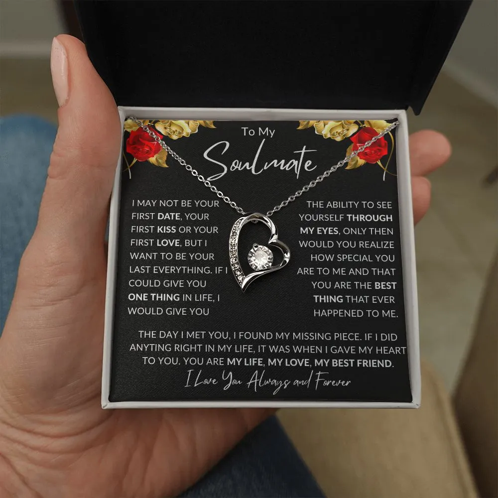 To My Soulmate Necklace Valentines Birthday Anniversary Christmas Gift