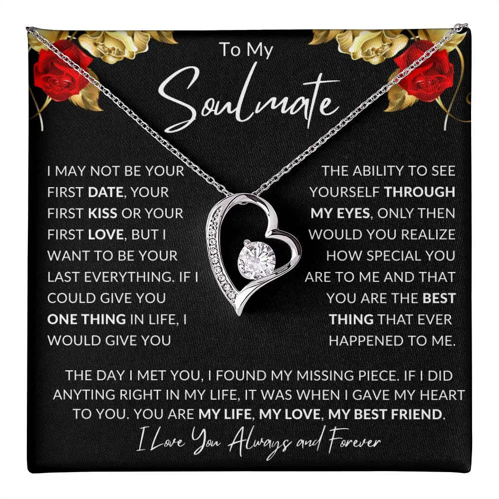 To My Soulmate Necklace Valentines Birthday Anniversary Christmas Gift