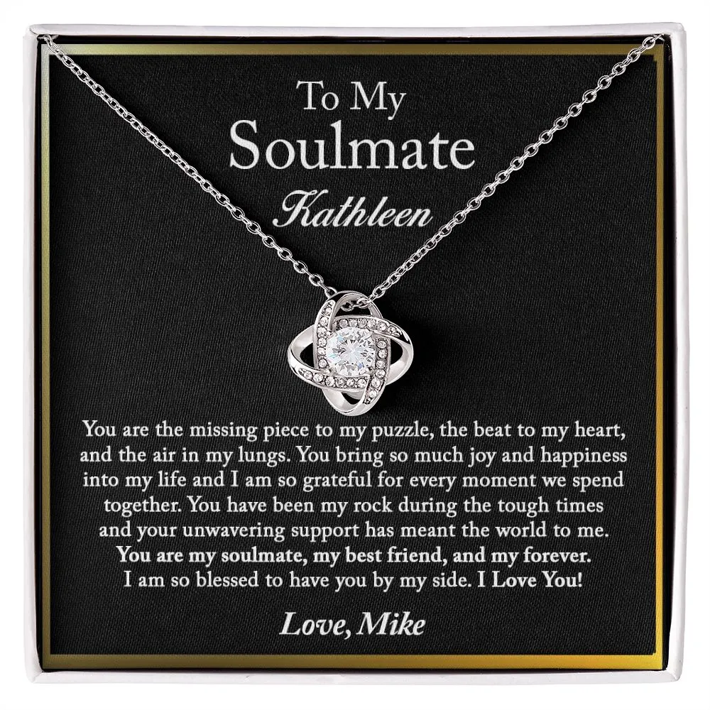 To My Soulmate Necklace, Valentine's Day Gift