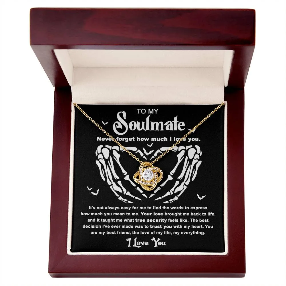 To My Soulmate Never Forget How Much I Love You | Love Knot Necklace