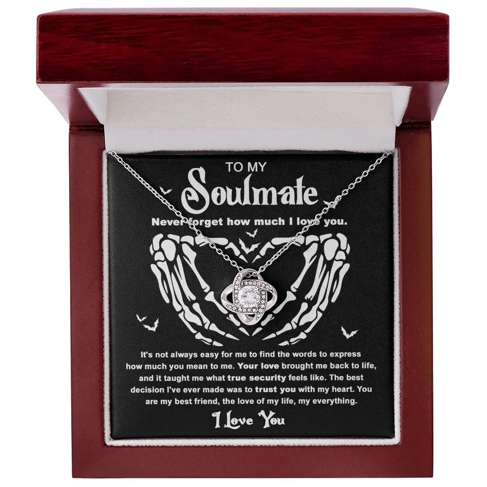 To My Soulmate Never Forget How Much I Love You | Love Knot Necklace