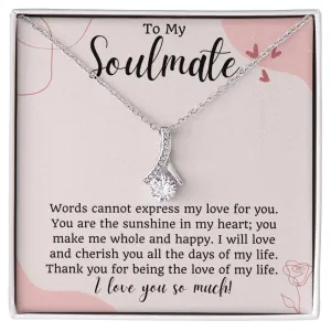 To My Soulmate Ribbon Necklace