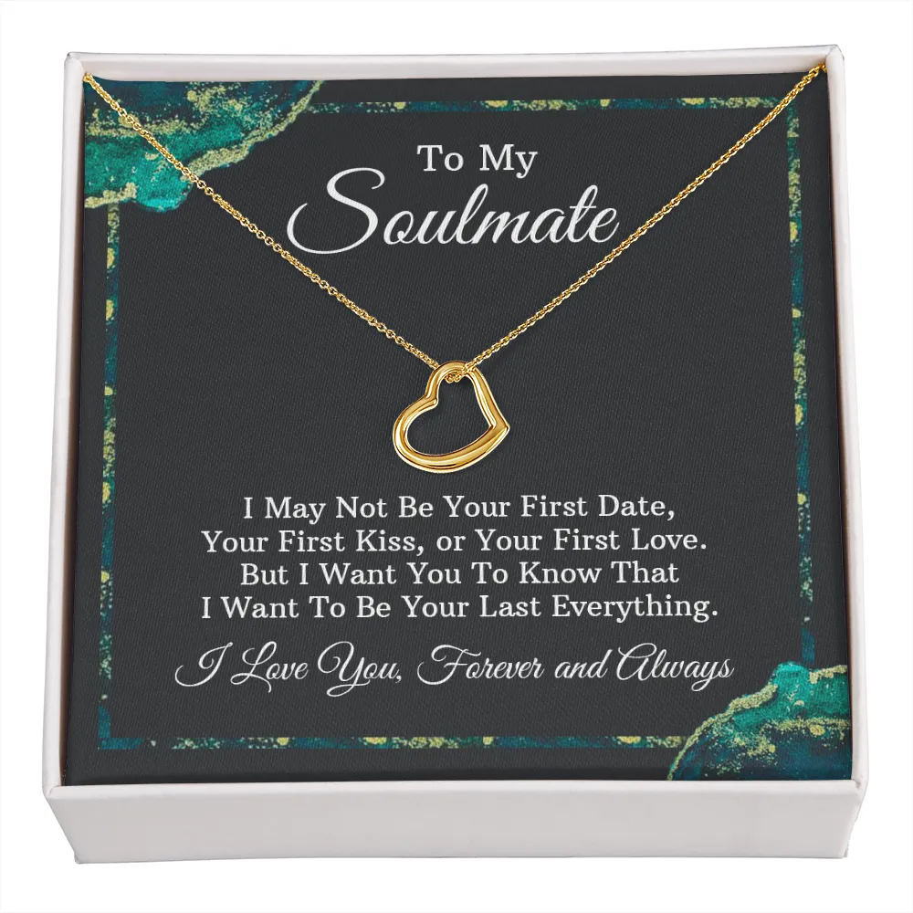 To My Soulmate - Silver Delicate Heart Necklace