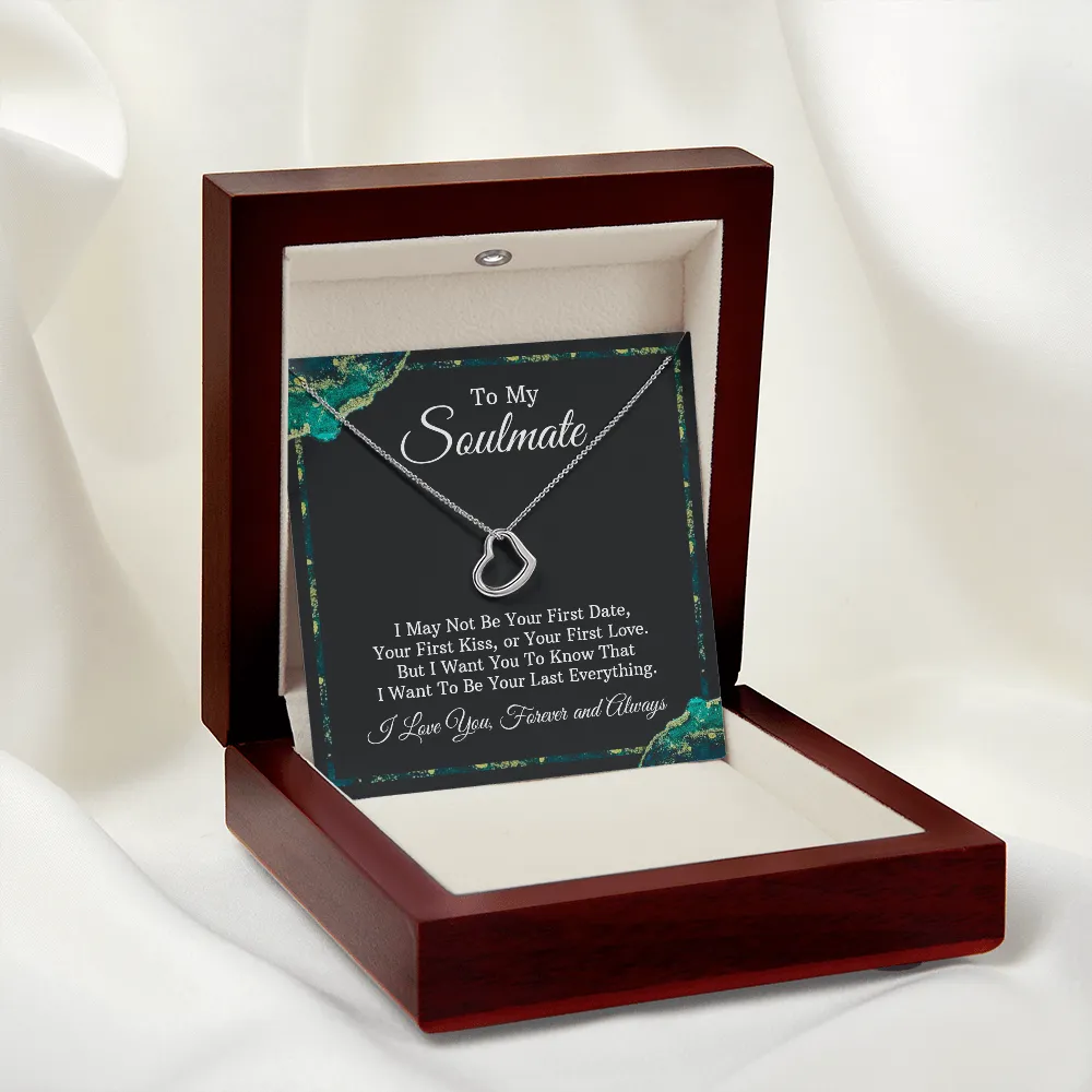 To My Soulmate - Silver Delicate Heart Necklace