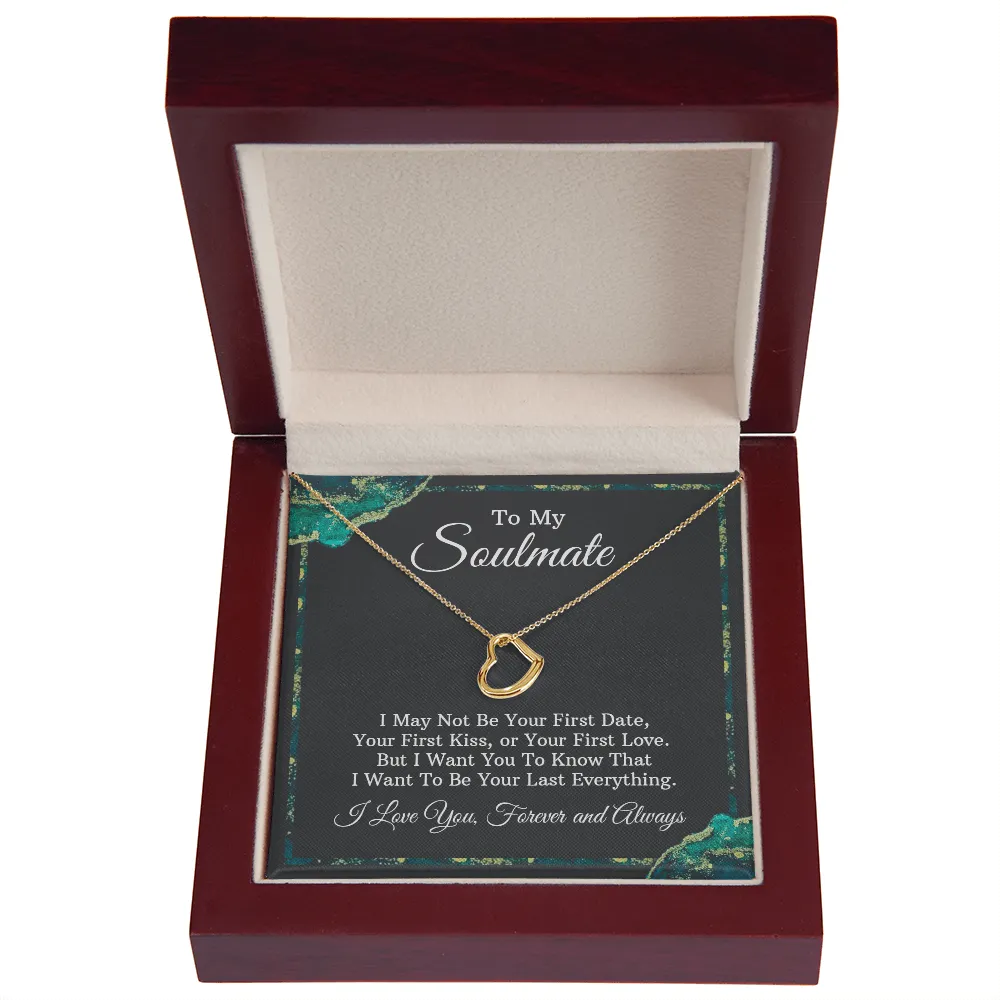 To My Soulmate - Silver Delicate Heart Necklace