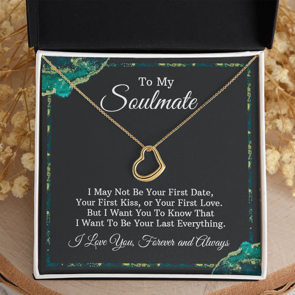 To My Soulmate - Silver Delicate Heart Necklace