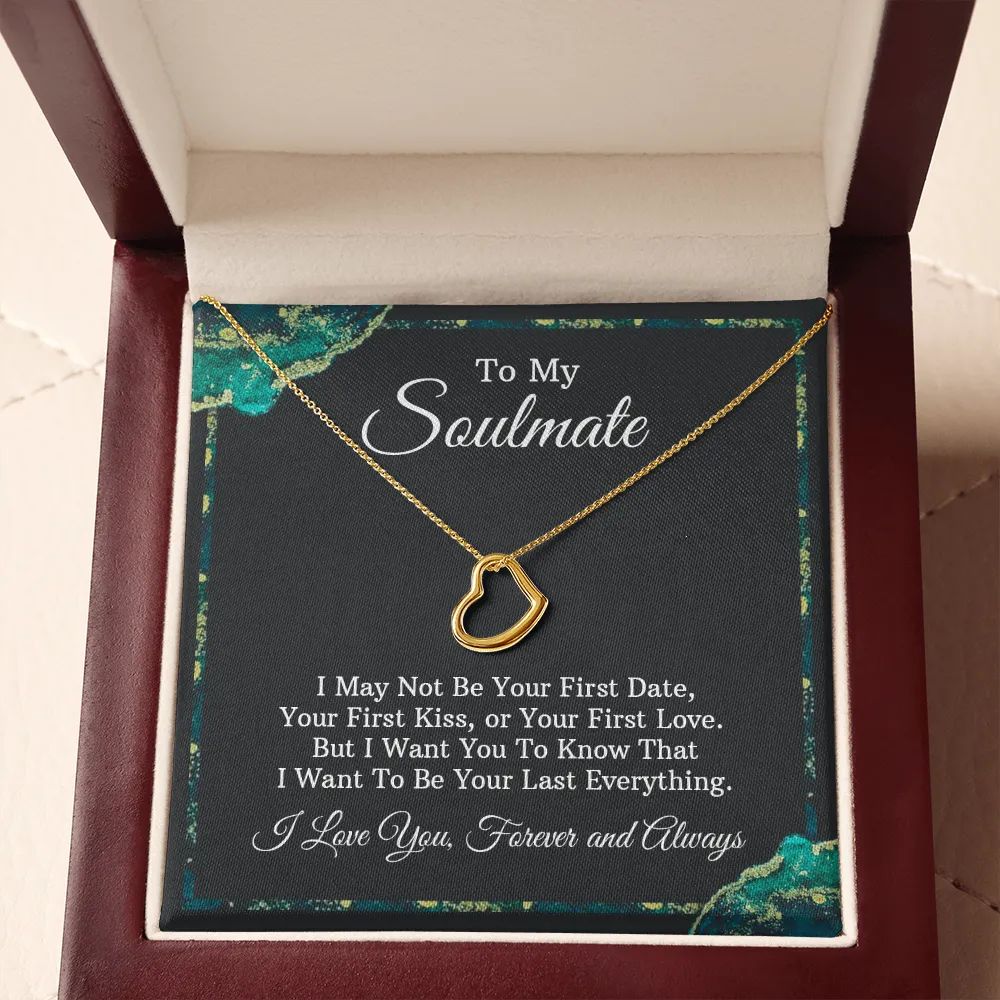 To My Soulmate - Silver Delicate Heart Necklace