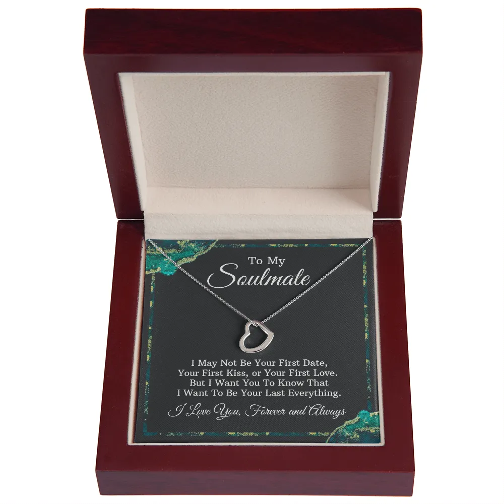 To My Soulmate - Silver Delicate Heart Necklace