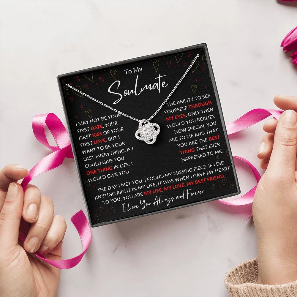 To My Soulmate Valentines Birthday Anniversary Christmas Gift Love Knot