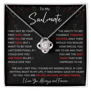 To My Soulmate Valentines Birthday Anniversary Christmas Gift Love Knot