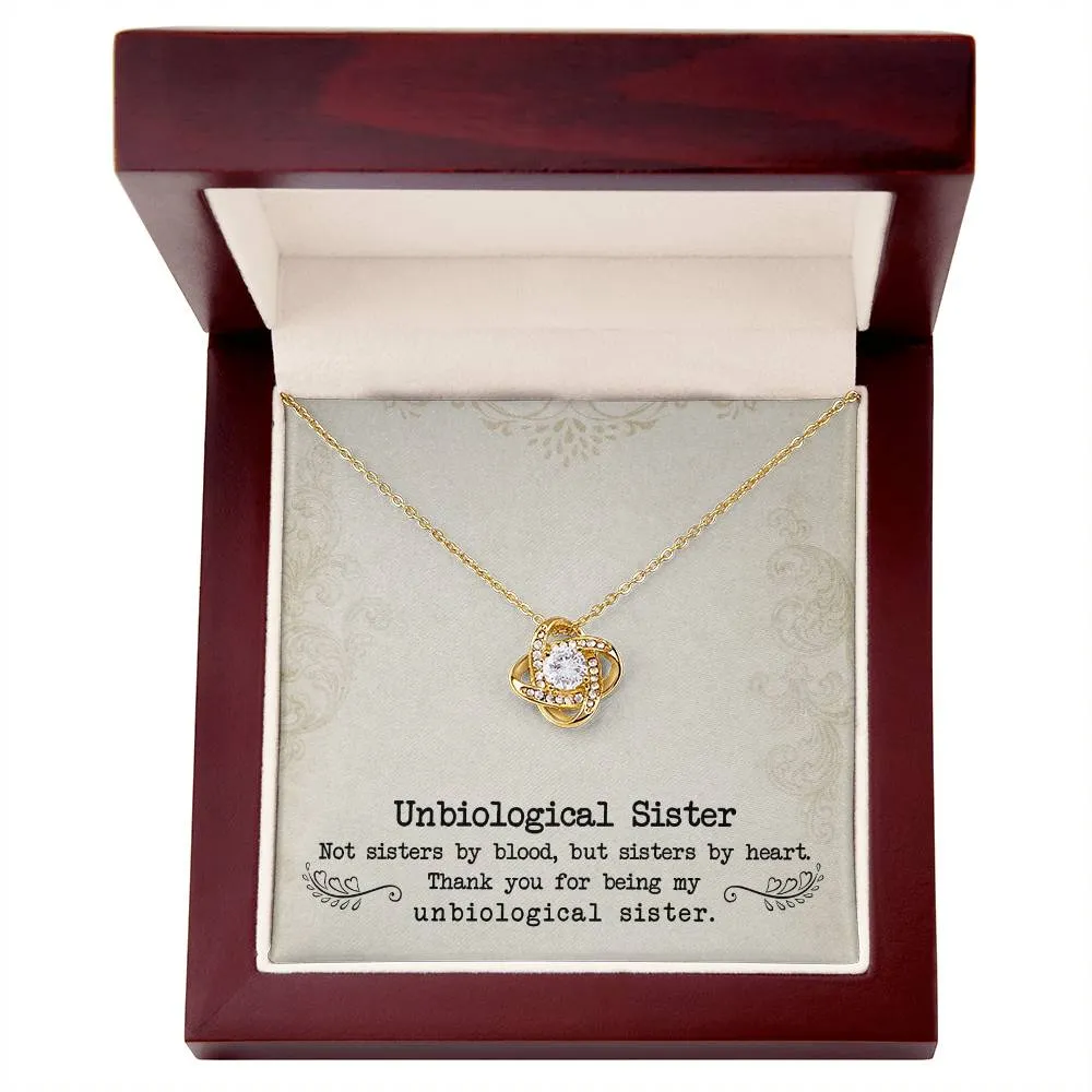 To My Unbiological Sister, Sister By Heart - Love knot Necklace