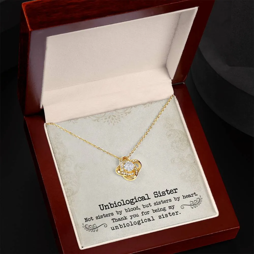 To My Unbiological Sister, Sister By Heart - Love knot Necklace