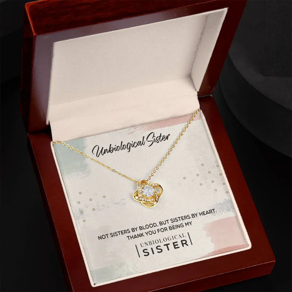 To My Unbiological Sister, Thank You - Love knot Necklace