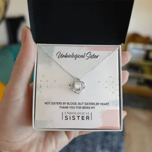 To My Unbiological Sister, Thank You - Love knot Necklace