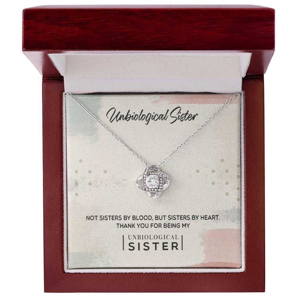 To My Unbiological Sister, Thank You - Love knot Necklace