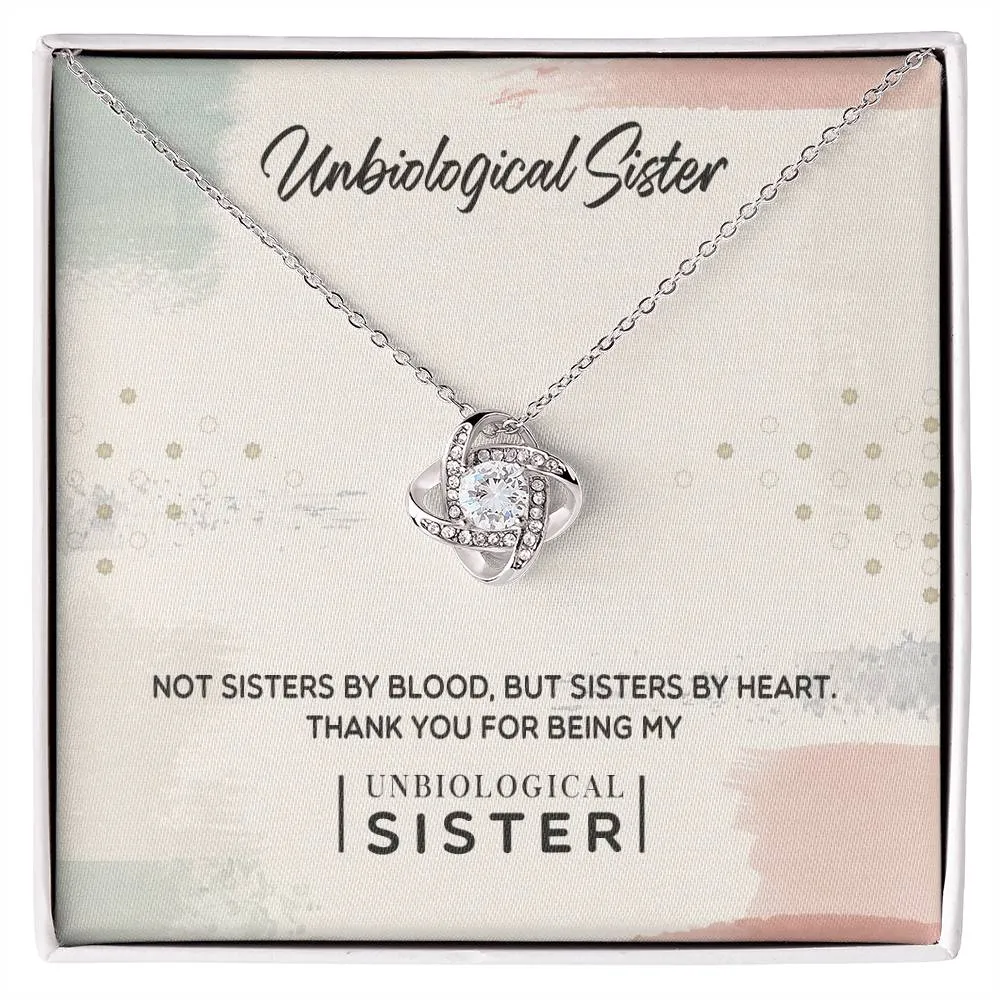 To My Unbiological Sister, Thank You - Love knot Necklace