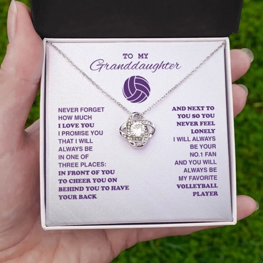 To My Volleyball Granddaughter - Love Knot Necklace