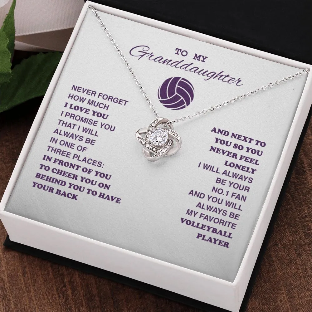 To My Volleyball Granddaughter - Love Knot Necklace